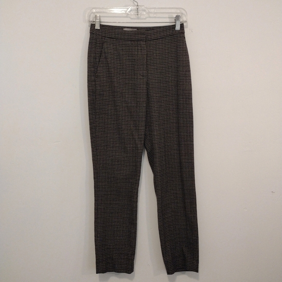 H&M - Houndstooth Ankle Burgundy Pants - Picture 2 of 12